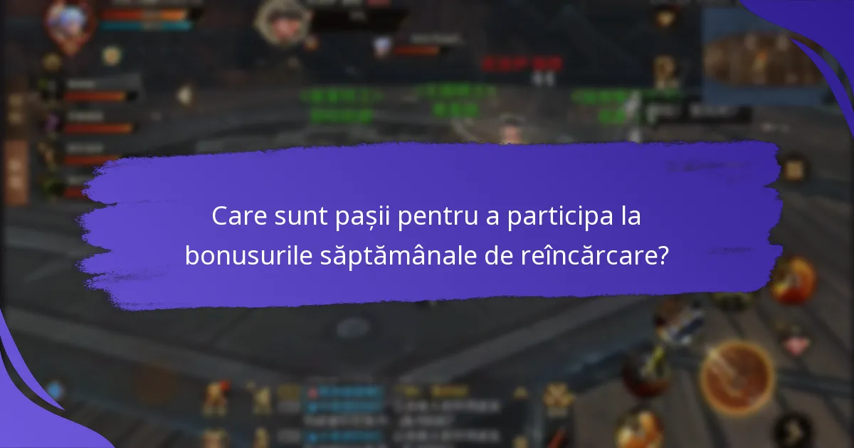 Cum pot jucătorii să își maximizeze implicarea cu bonusurile săptămânale de reîncărcare?